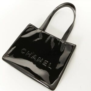 Chanel Logo Patent Leather Tote Bag